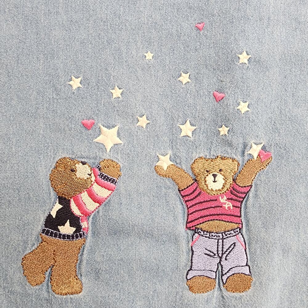 Vintage Y2K CJ Banks Top Womens‎ 3X Blue Denim Embroidered Button Up Bears USA - Picture 4 of 12